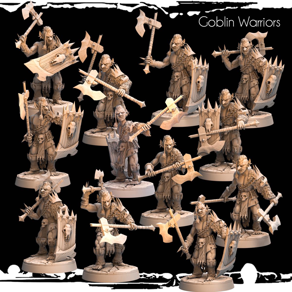 Goblin Warrior Bundle Miniature | Full Set All Models - Tabletop RPG & D&D miniature. Perfect for wargaming & collectors