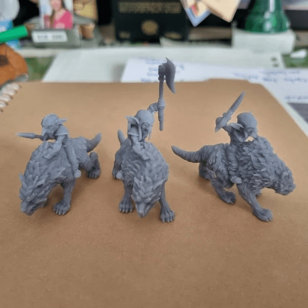 Goblin Wolf Rider Miniature - A - 28mm