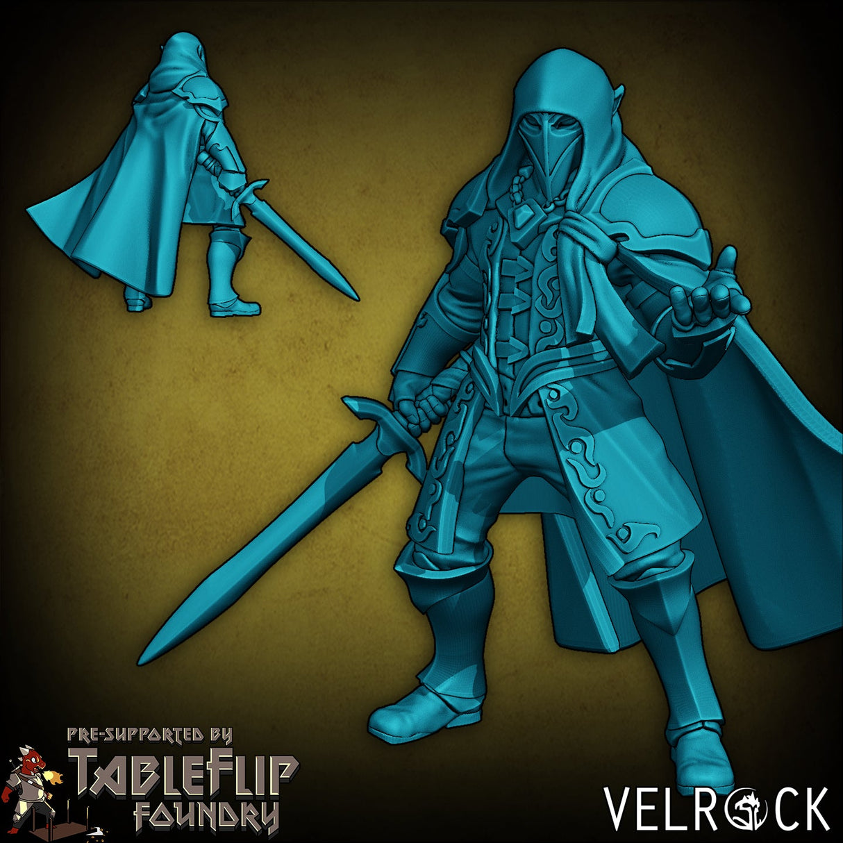 Gothic Player Heroes Miniature | B - Tabletop RPG & D&D miniature. Perfect for wargaming & collectors