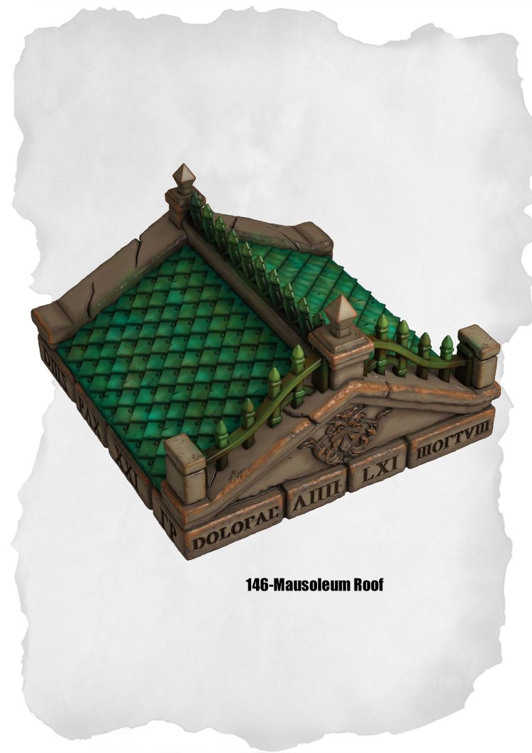 Graveyard Tiles Mausoleum Roof Pack (HG 146 to HG 147) | Set of 2 - Tabletop RPG & D&D miniature. Perfect for wargaming & collectors
