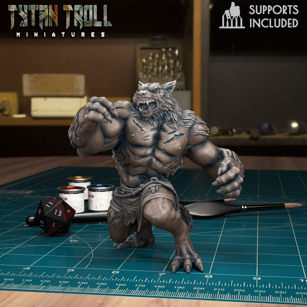 Great Werewolf Pack | I - Tabletop RPG & D&D miniature. Perfect for wargaming & collectors