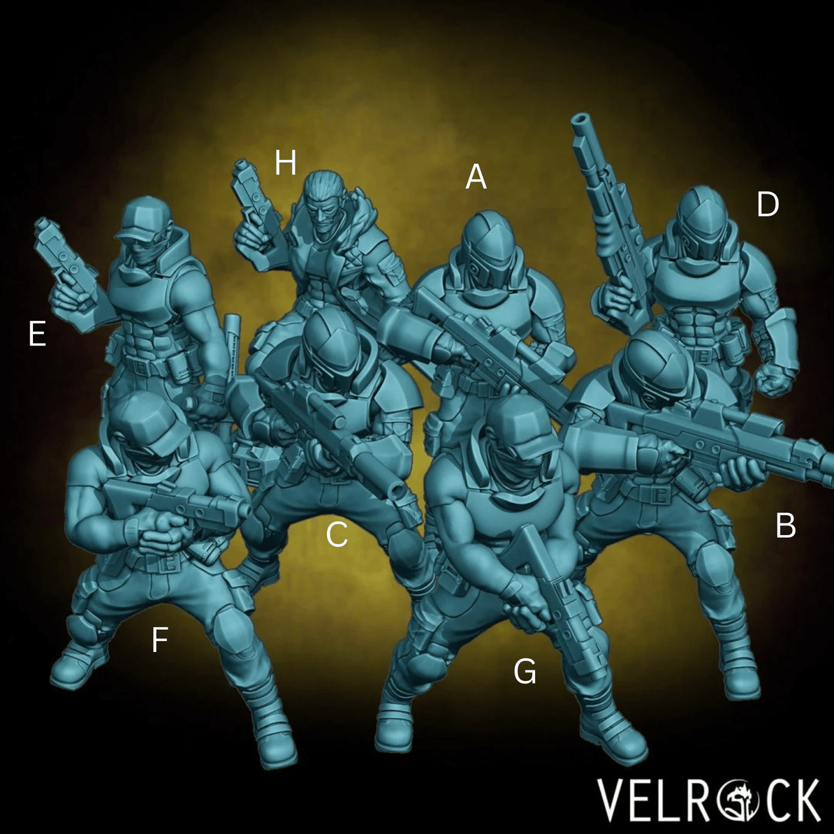 Guardsmen Miniature | Set of 8 - Tabletop RPG & D&D miniature. Perfect for wargaming & collectors