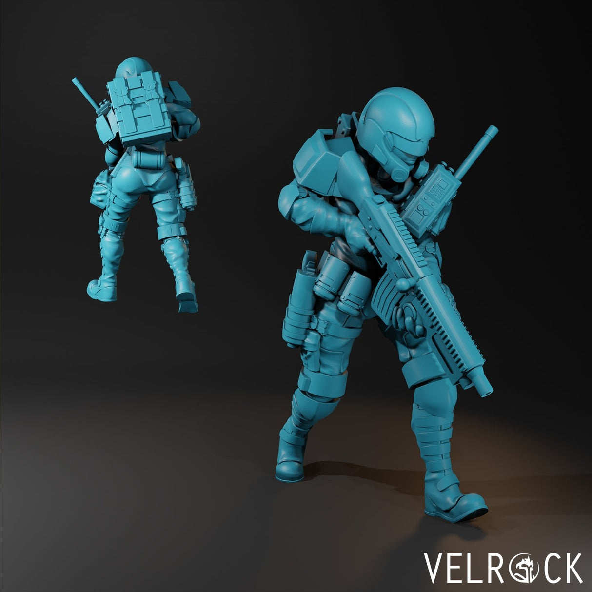 Guardsmen Sci Fi Guards Miniature | J - Tabletop RPG & D&D miniature. Perfect for wargaming & collectors