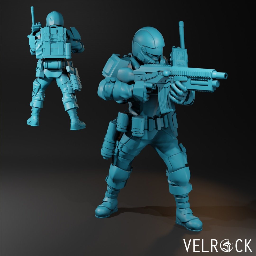 Guardsmen Sci Fi Guards Miniature | A - Tabletop RPG & D&D miniature. Perfect for wargaming & collectors