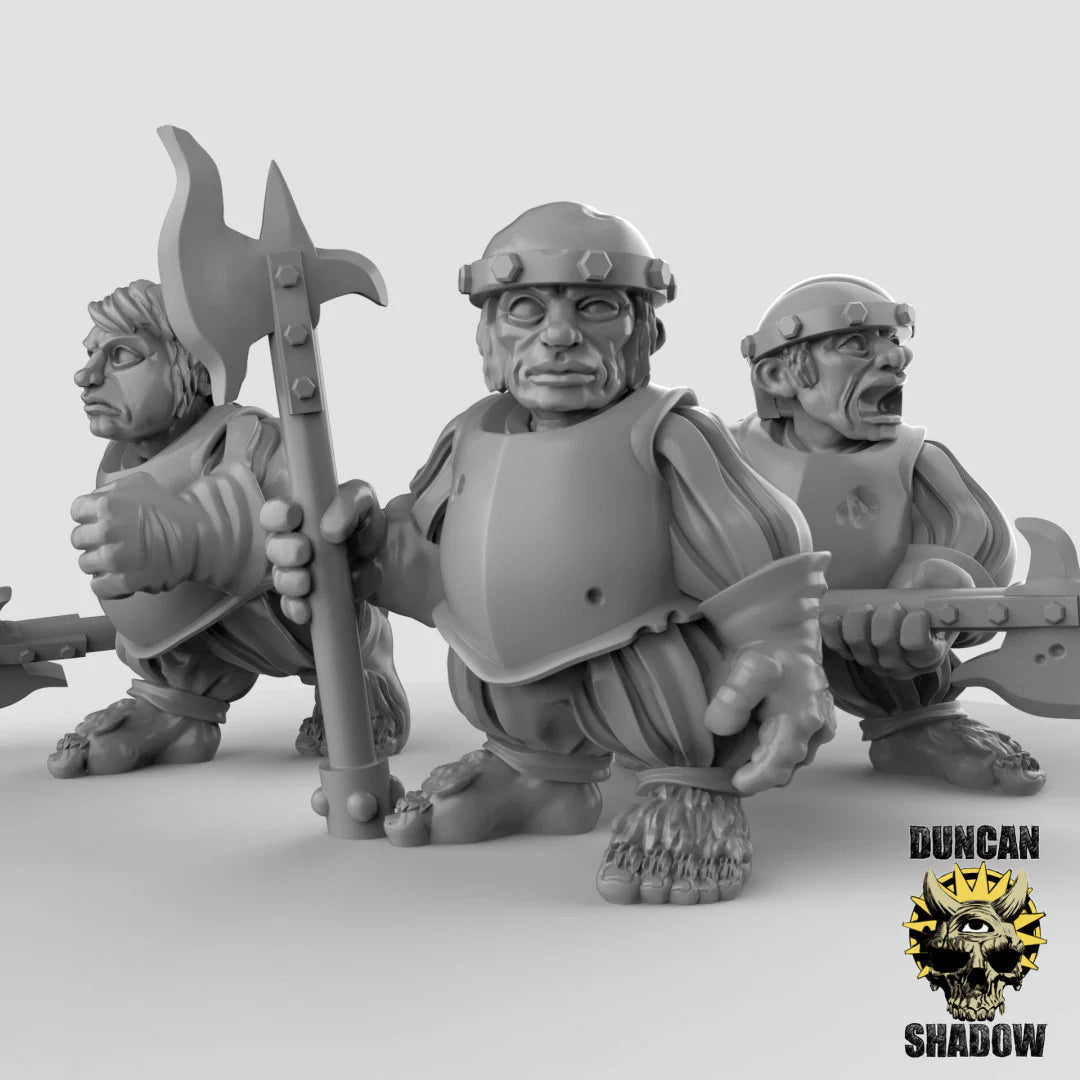 Halfling Fighter Miniature | Set of 3 - Tabletop RPG & D&D miniature. Perfect for wargaming & collectors