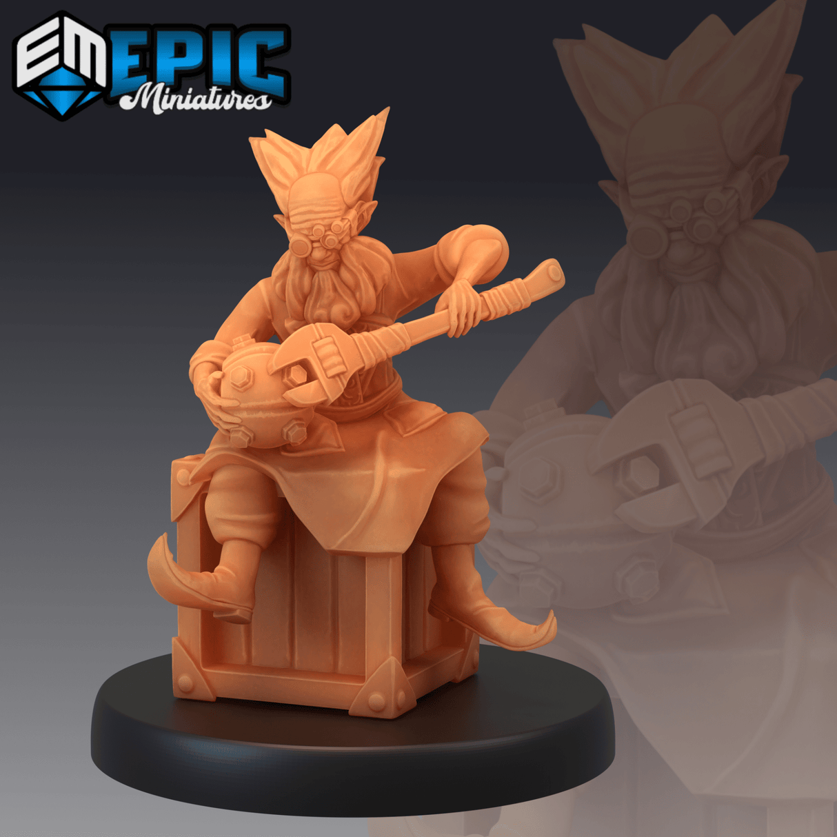 Halfling Inventors Miniature | C - Tabletop RPG & D&D miniature. Perfect for wargaming & collectors