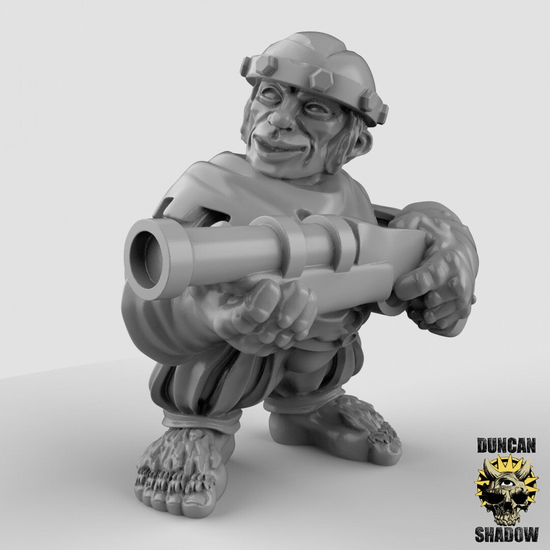 Halfling with Rifle Miniature | A - Tabletop RPG & D&D miniature. Perfect for wargaming & collectors