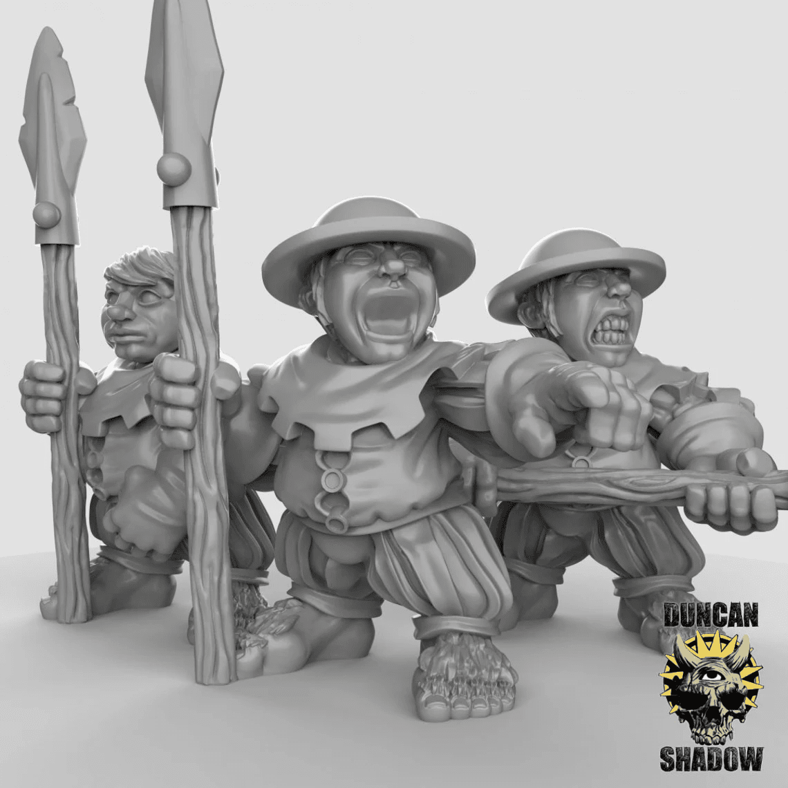 Halflings Miniature | 28mm - Tabletop RPG & D&D miniature. Perfect for wargaming & collectors