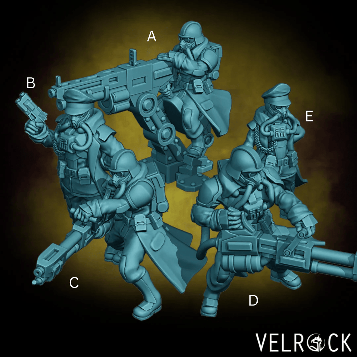 Heavy Gun Miniature | Set of 5 - Tabletop RPG & D&D miniature. Perfect for wargaming & collectors