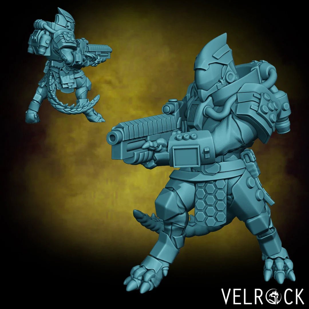 Heavy Lizardmen Miniature | D - Tabletop RPG & D&D miniature. Perfect for wargaming & collectors