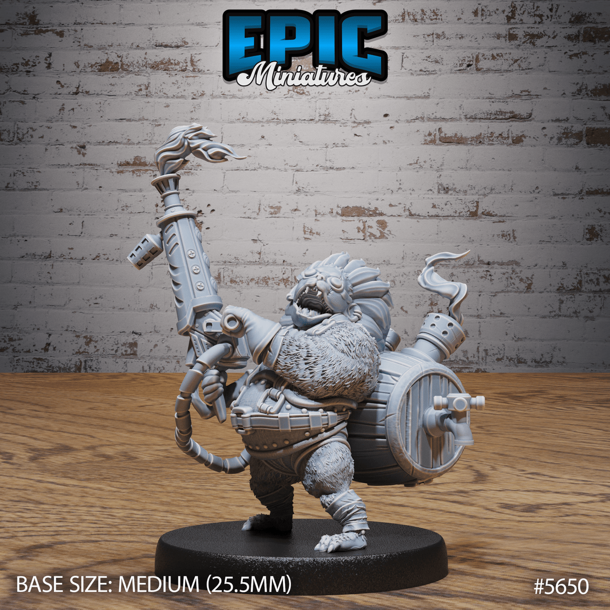 Hedgehog Arsonist Miniature | A - Tabletop RPG & D&D miniature. Perfect for wargaming & collectors