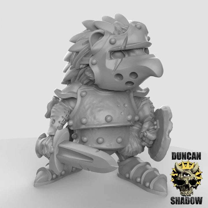 Hedgehog Warriors Miniature - C - 32mm
