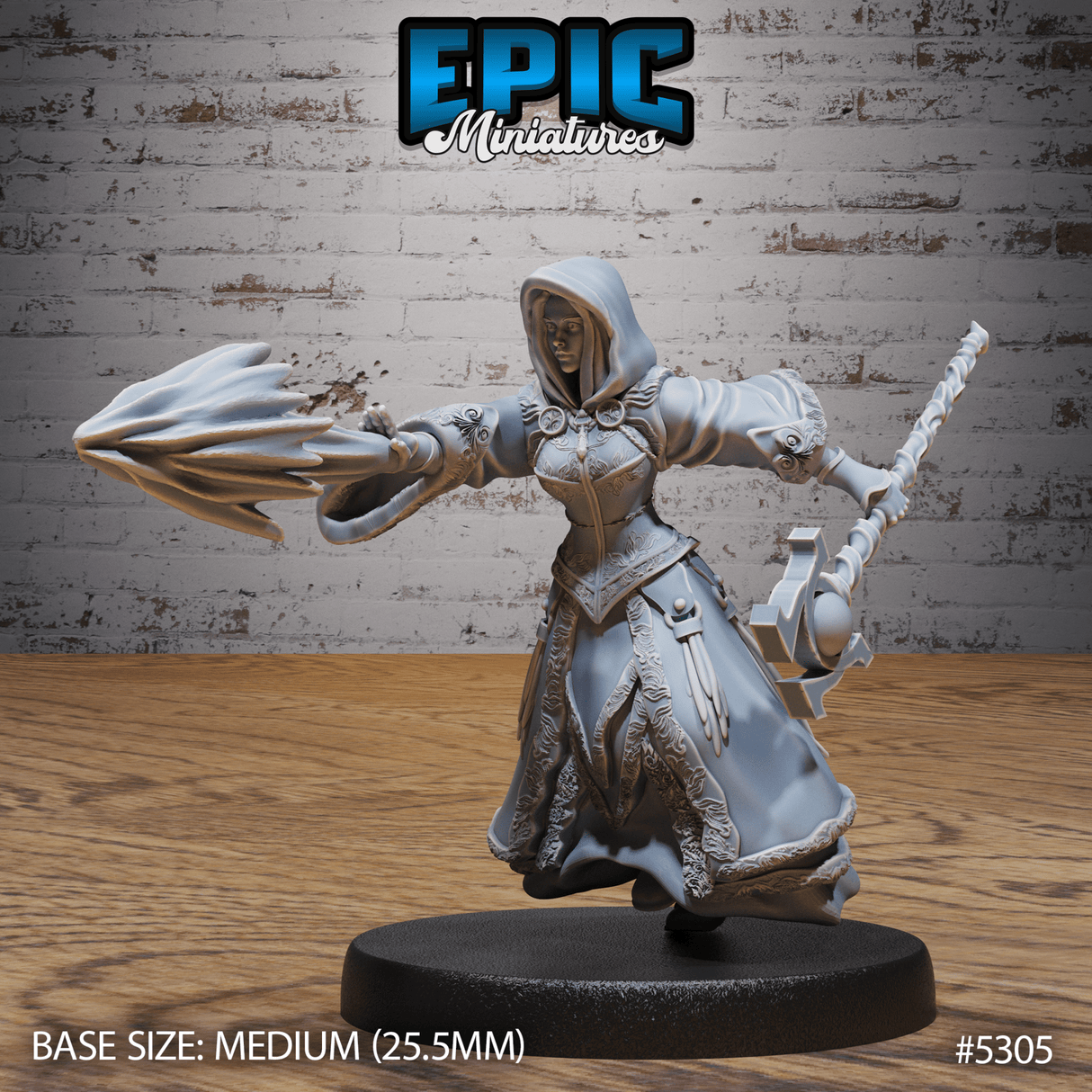 High Sorceress Miniature | C - Tabletop RPG & D&D miniature. Perfect for wargaming & collectors