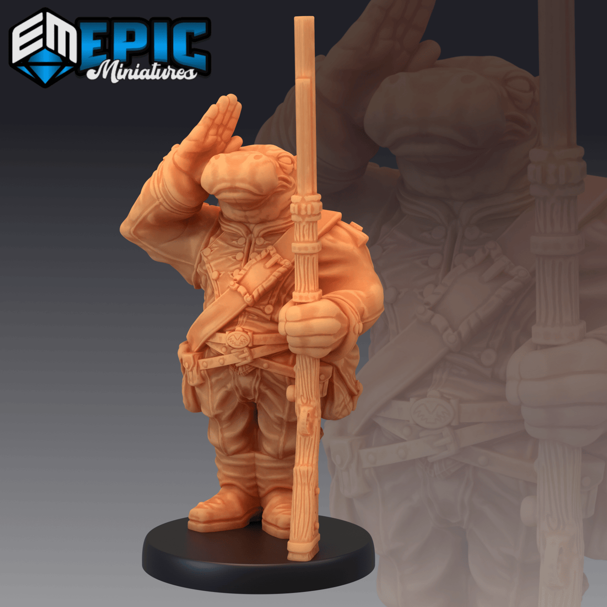 Hippo Folk Miniature | B - Tabletop RPG & D&D miniature. Perfect for wargaming & collectors