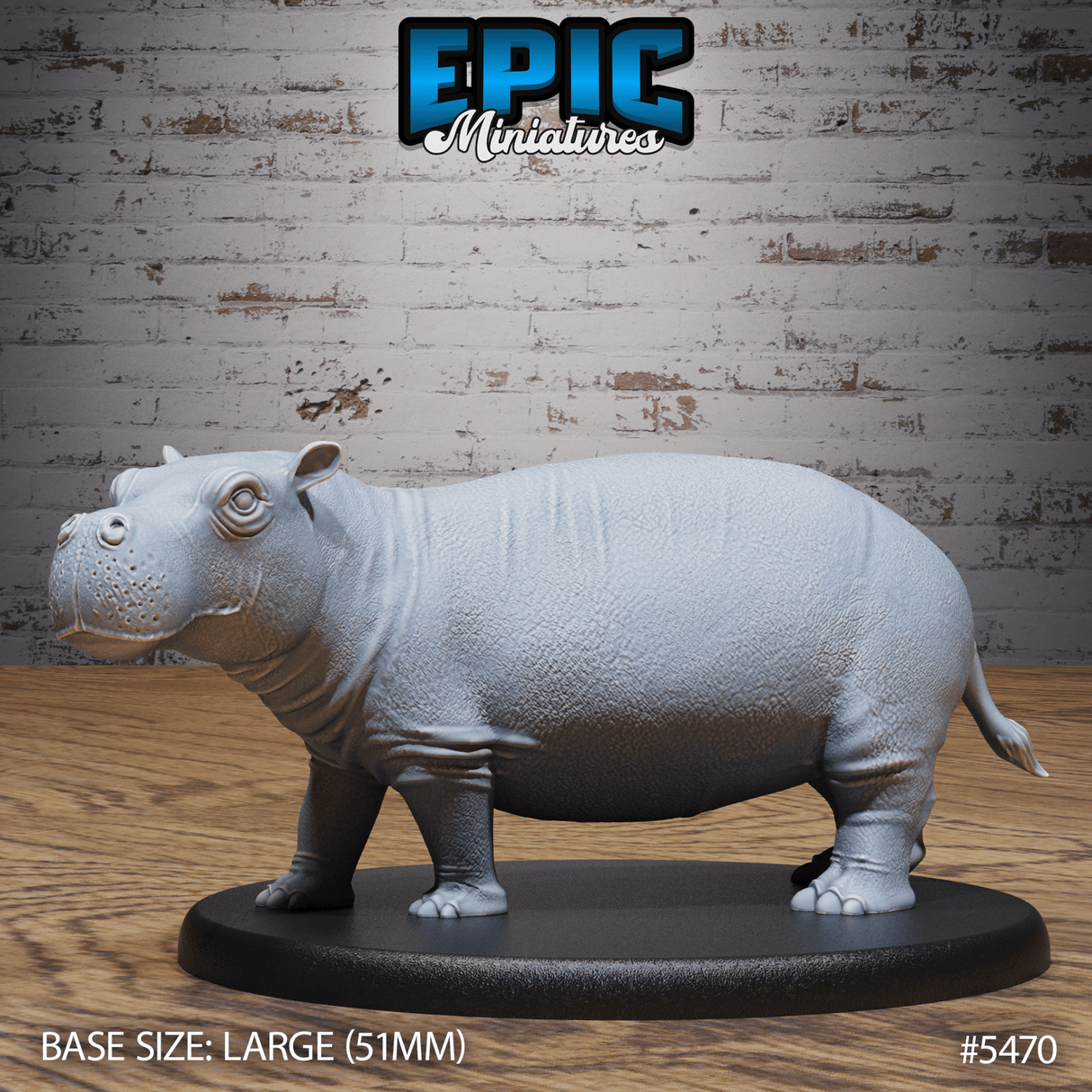 Hippo Miniature | A - Tabletop RPG & D&D miniature. Perfect for wargaming & collectors