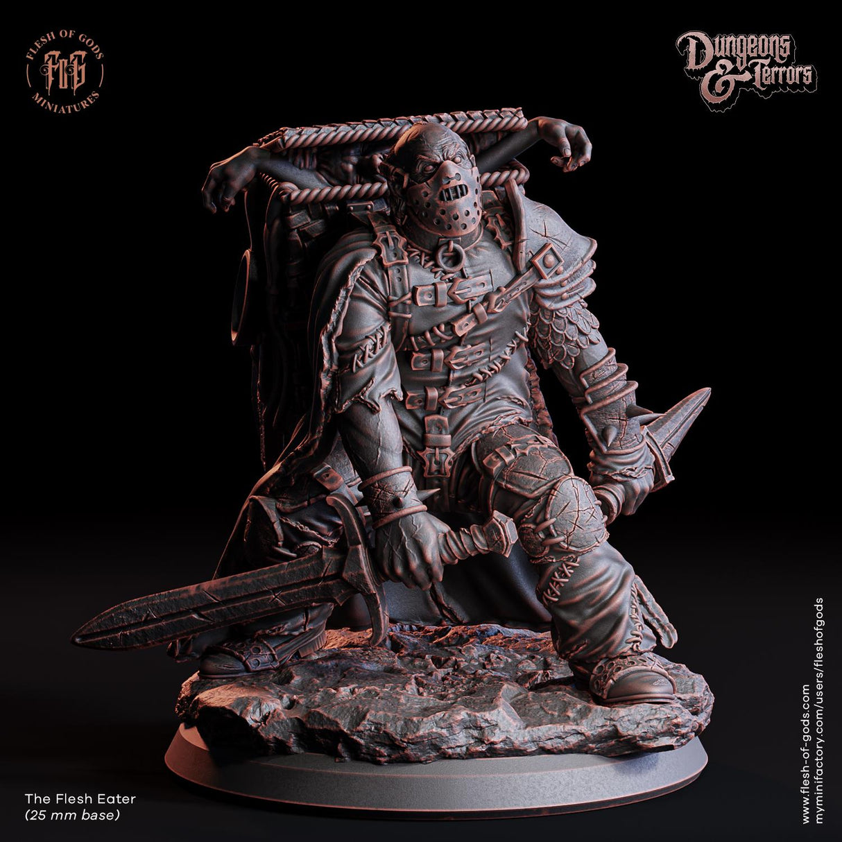 Horror undead Encounter Miniature | The Flesh Eater - Tabletop RPG & D&D miniature. Perfect for wargaming & collectors