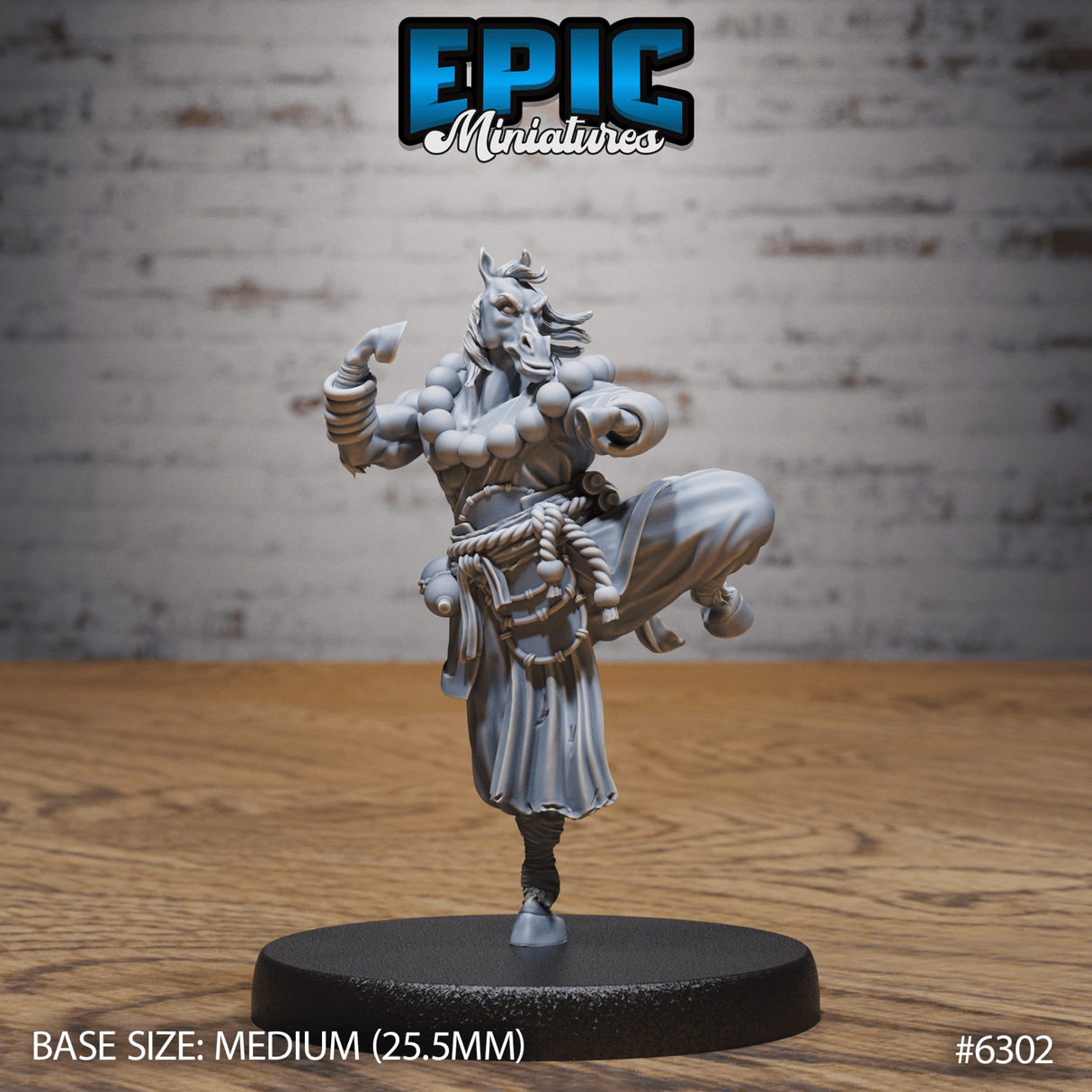 Horsefolk Monk Miniature | B - Tabletop RPG & D&D miniature. Perfect for wargaming & collectors