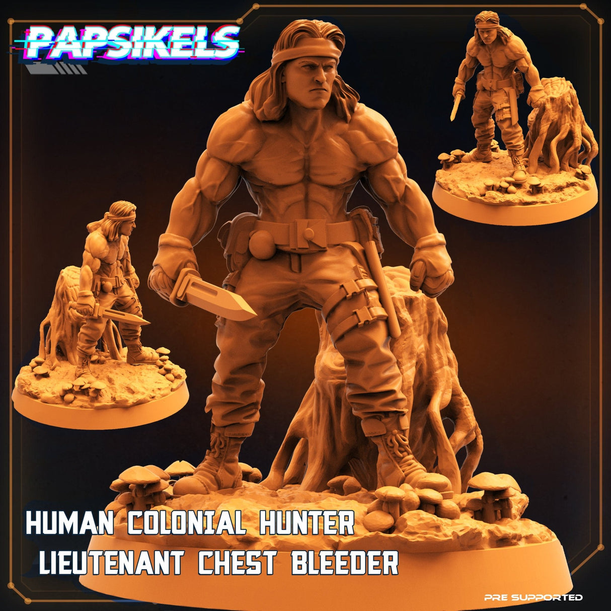 Human Colonial Alien Hunters Miniature | Hunter 2 - Tabletop RPG & D&D miniature. Perfect for wargaming & collectors