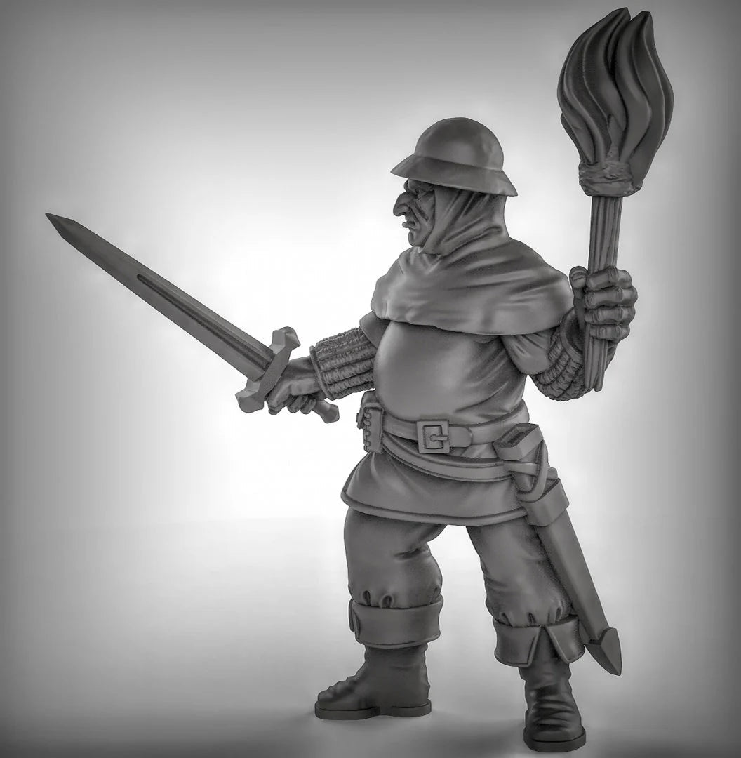 Human Guard nightwatch set | A - Tabletop RPG & D&D miniature. Perfect for wargaming & collectors