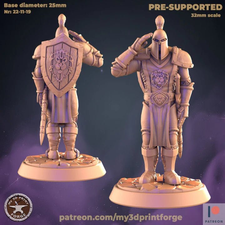 Human Guard Miniature – Town Watch Set 1 | B - Tabletop RPG & D&D miniature. Perfect for wargaming & collectors