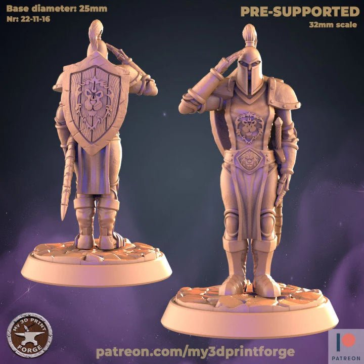 Human Guard Miniature – Town Watch Set 1 | C - Tabletop RPG & D&D miniature. Perfect for wargaming & collectors