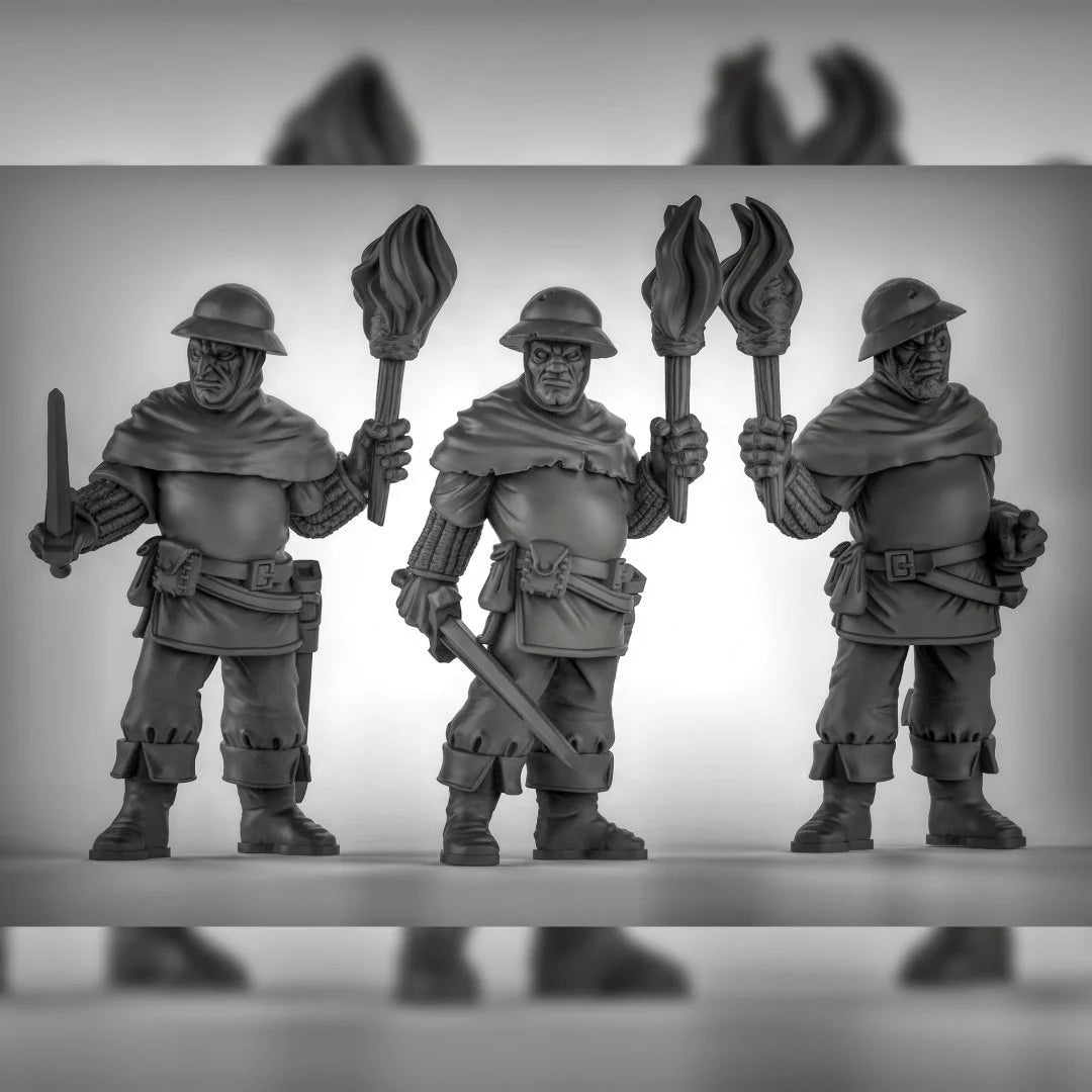 Human Guard nightwatch set | Set of 3 - Tabletop RPG & D&D miniature. Perfect for wargaming & collectors