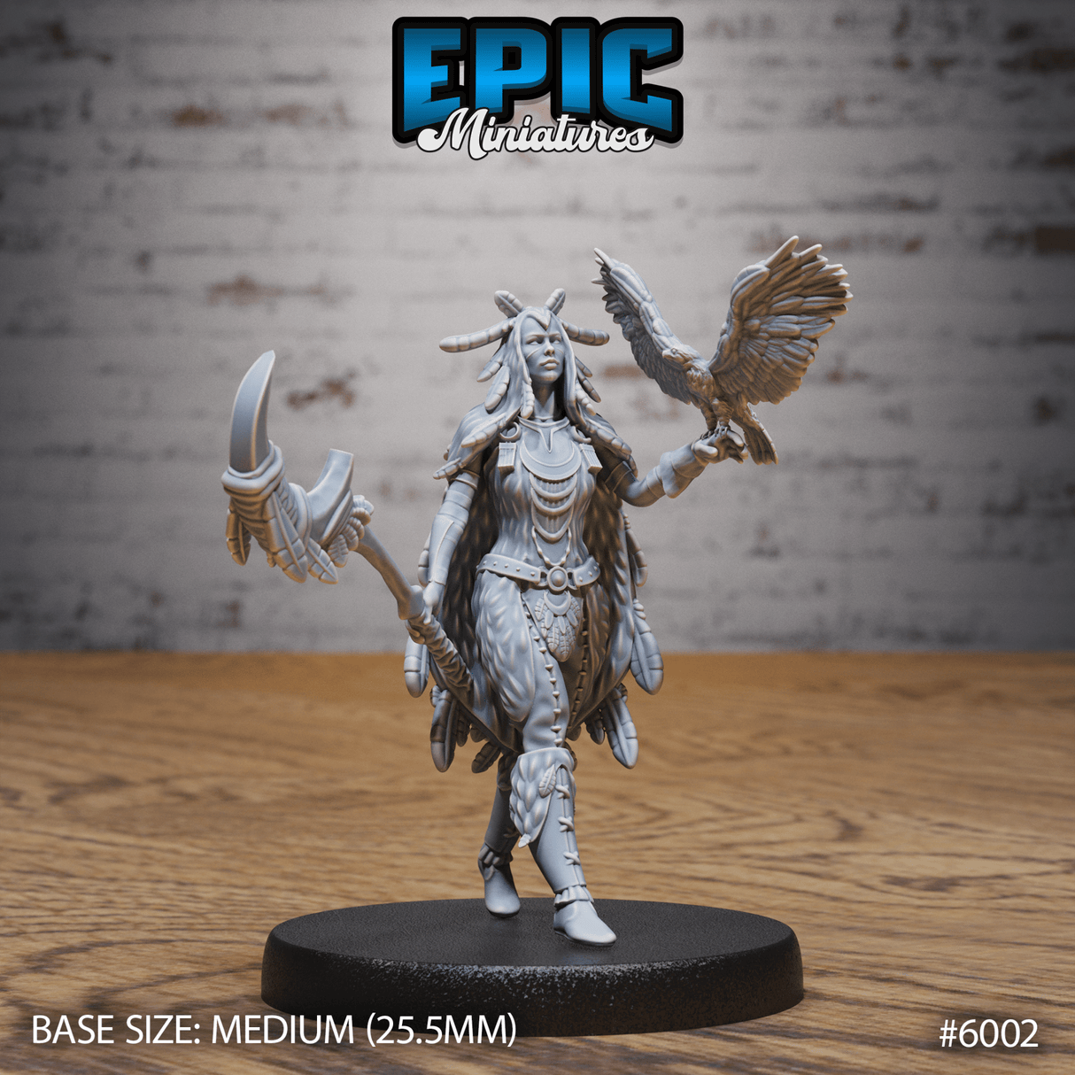 Human native indian Shaman Miniature | 6002 - Tabletop RPG & D&D miniature. Perfect for wargaming & collectors