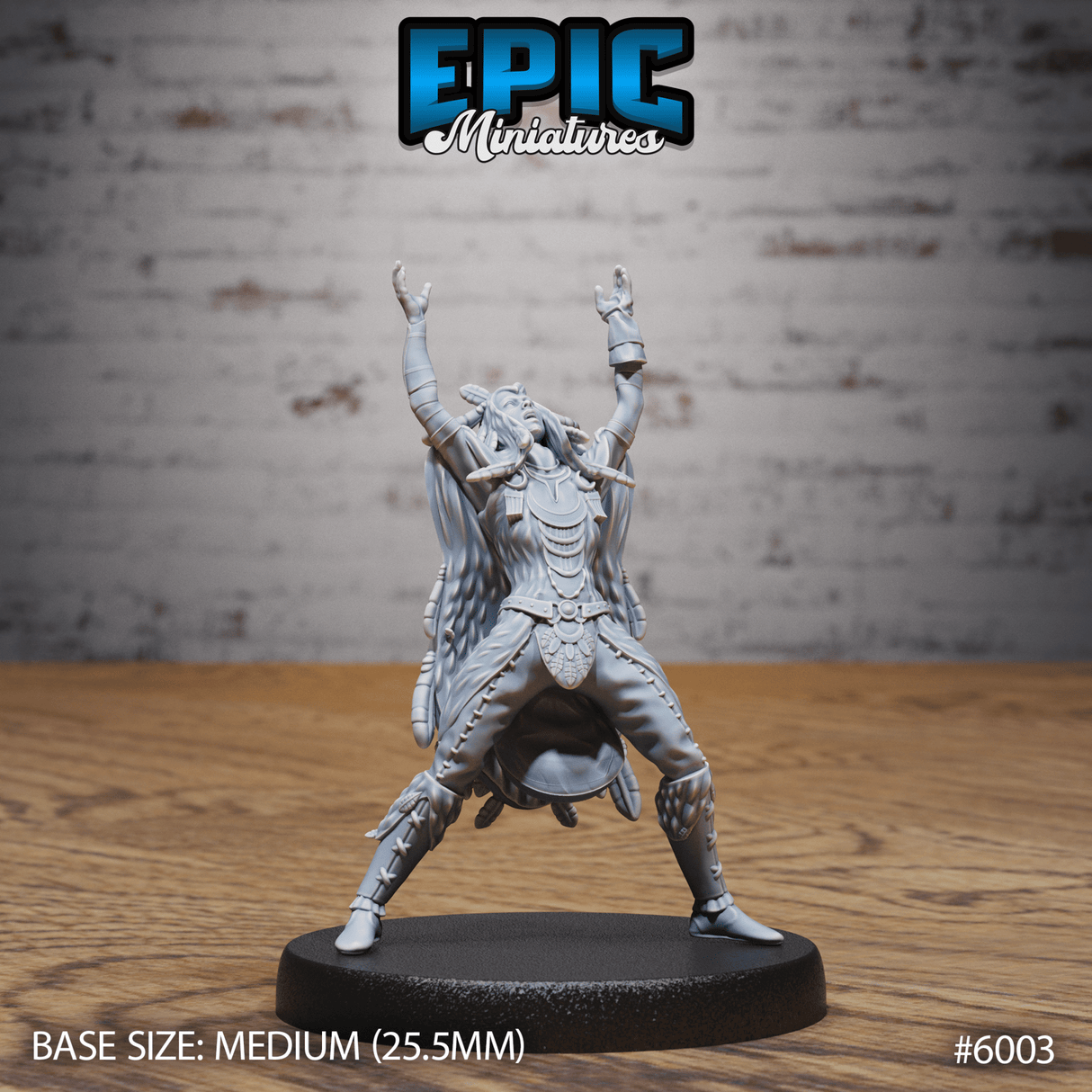 Human native indian Shaman Miniature | 6003 - Tabletop RPG & D&D miniature. Perfect for wargaming & collectors