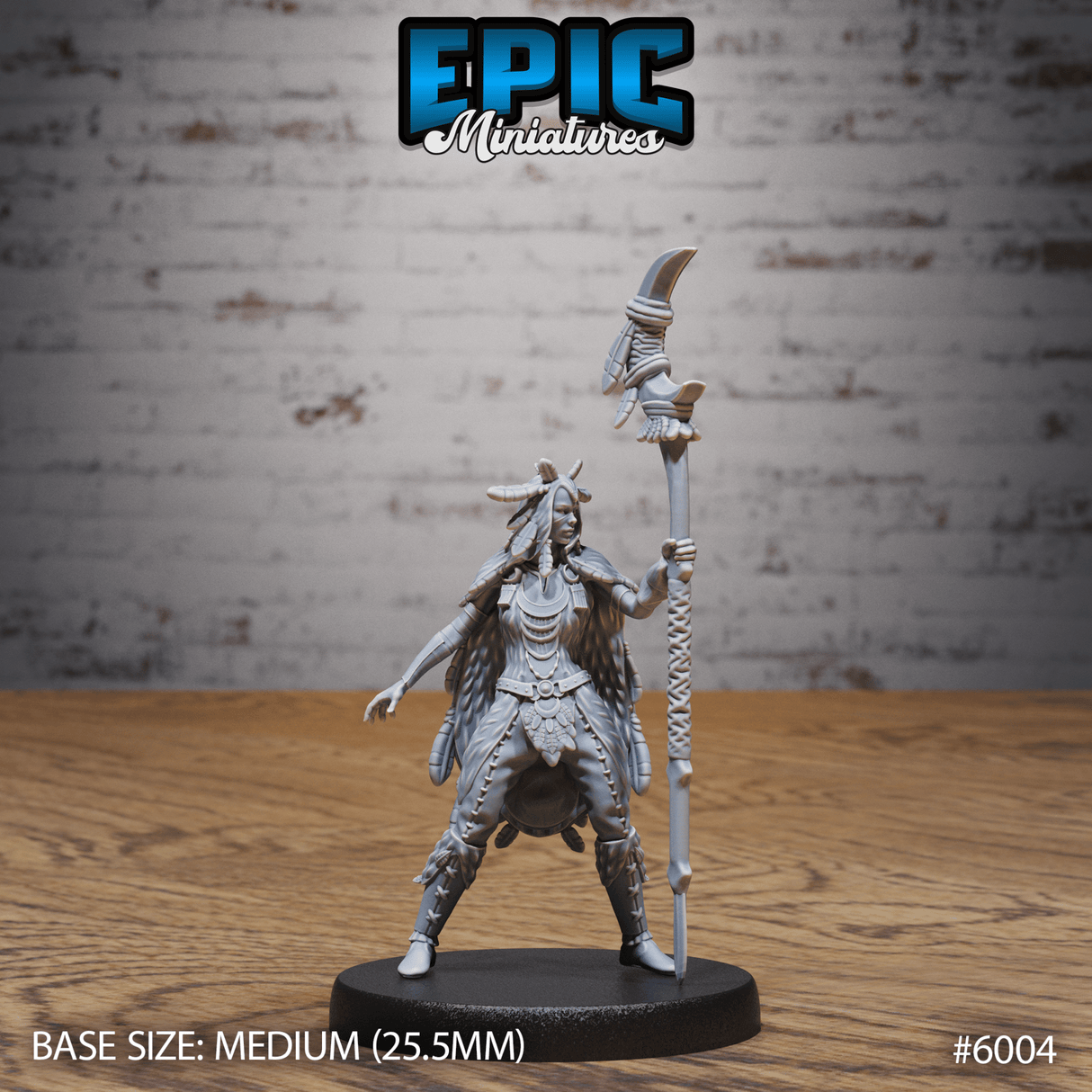 Human native indian Shaman Miniature | 6004 - Tabletop RPG & D&D miniature. Perfect for wargaming & collectors