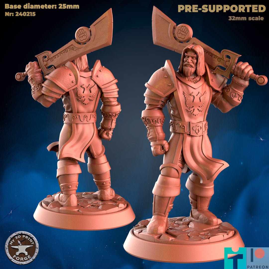 Human Paladin Lightbringer Miniature | B - Tabletop RPG & D&D miniature. Perfect for wargaming & collectors