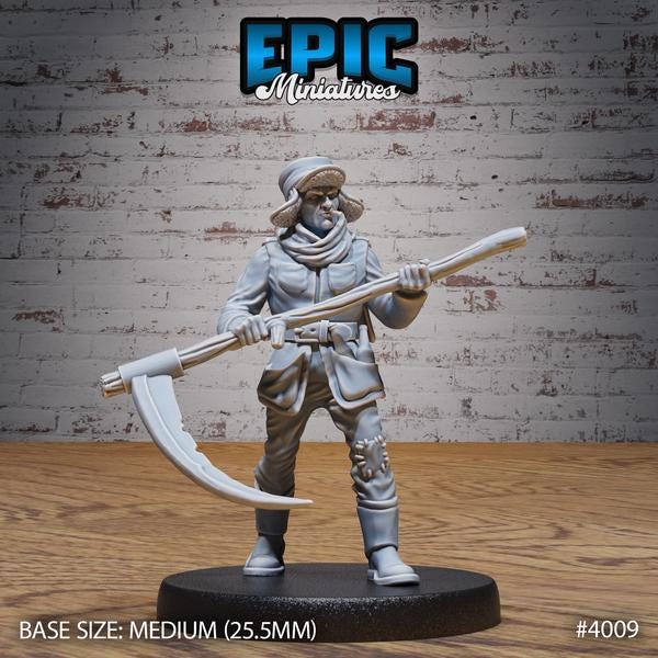 Human Villager NPC Miniature | 4009 - Tabletop RPG & D&D miniature. Perfect for wargaming & collectors
