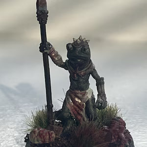 Frog Folk Fighter Miniature | Set of 9 - Tabletop RPG & D&D miniature. Perfect for wargaming & collectors