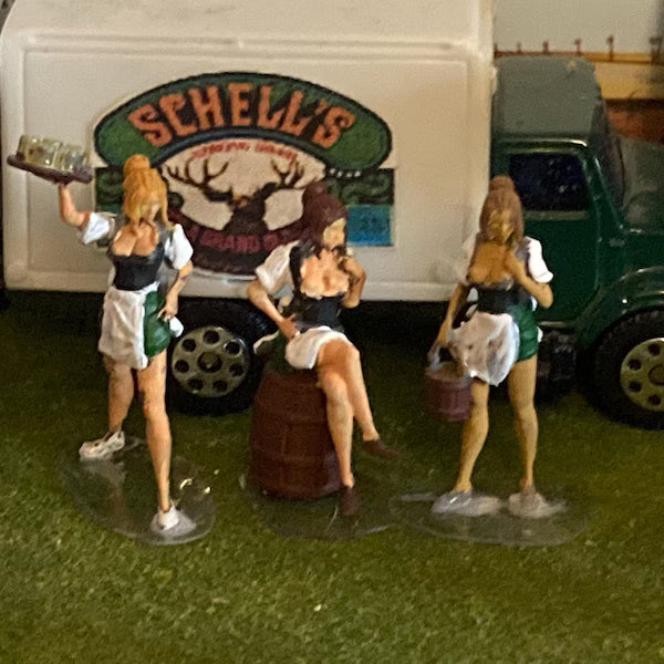 Tavern Waitress Miniature | Set of 3 - Tabletop RPG & D&D miniature. Perfect for wargaming & collectors