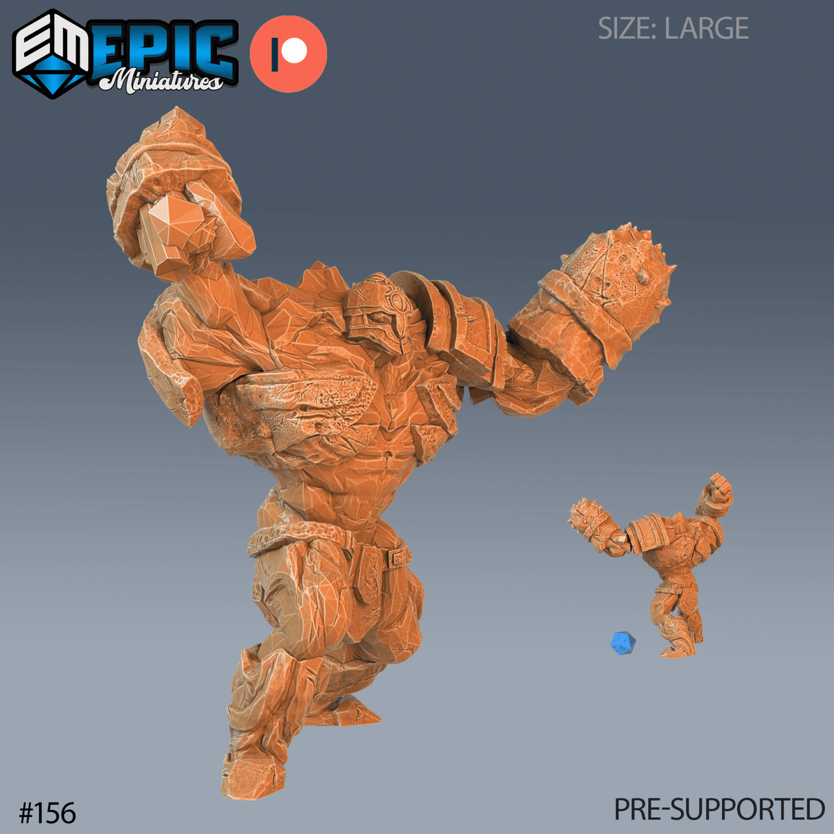 Ice Golem Miniature | B - Tabletop RPG & D&D miniature. Perfect for wargaming & collectors