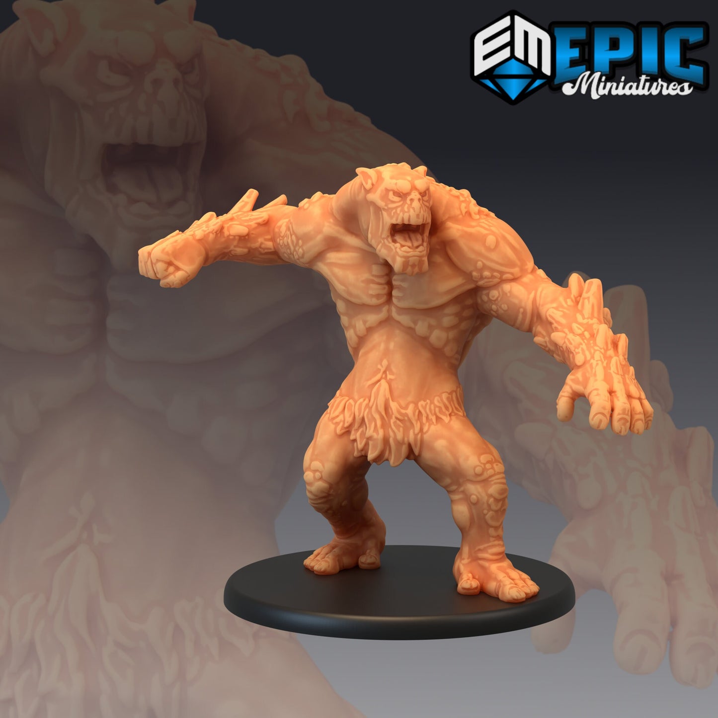 Mountain Troll 1 Miniature | For D&D, Pathfinder & More - Tabletop RPG & D&D miniature. Perfect for wargaming & collectors.