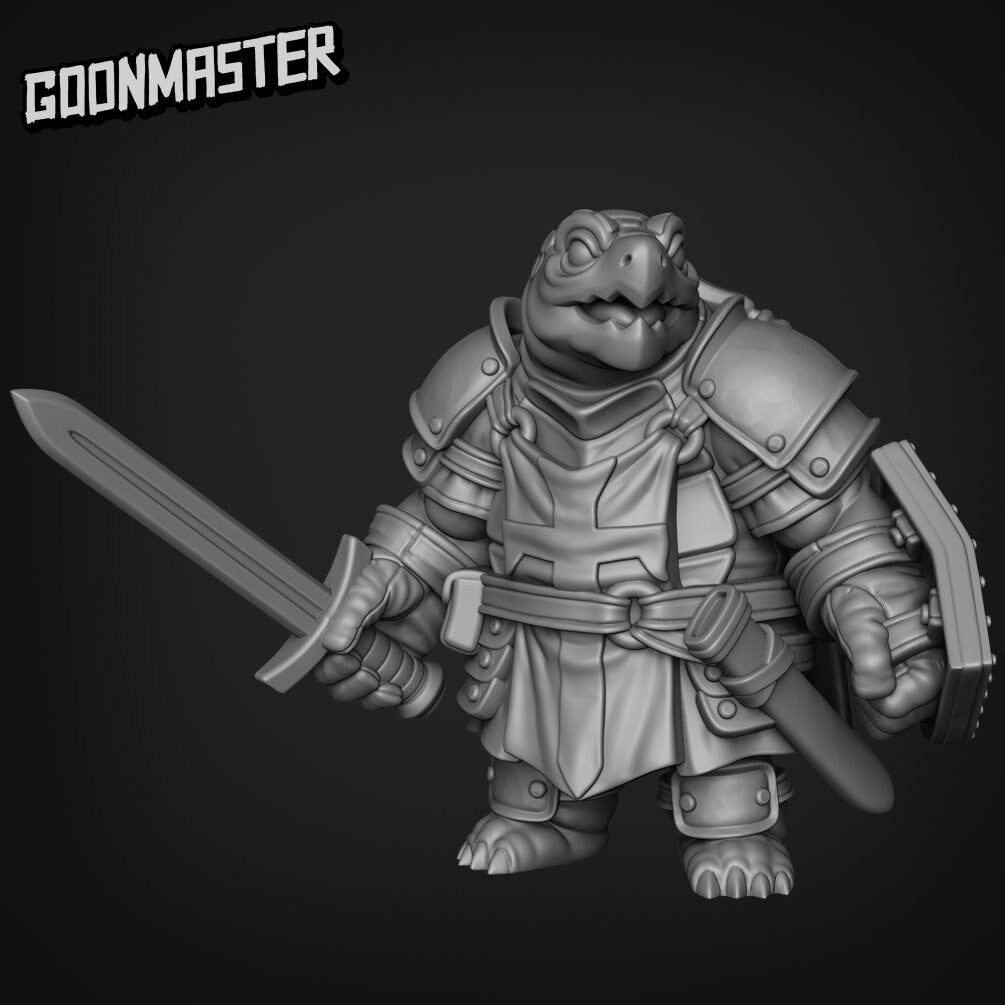 Turtle-Folk Paladin Miniature | Ideal For Wargaming & Rpgs - Tabletop RPG & D&D miniature. Perfect for wargaming & collectors