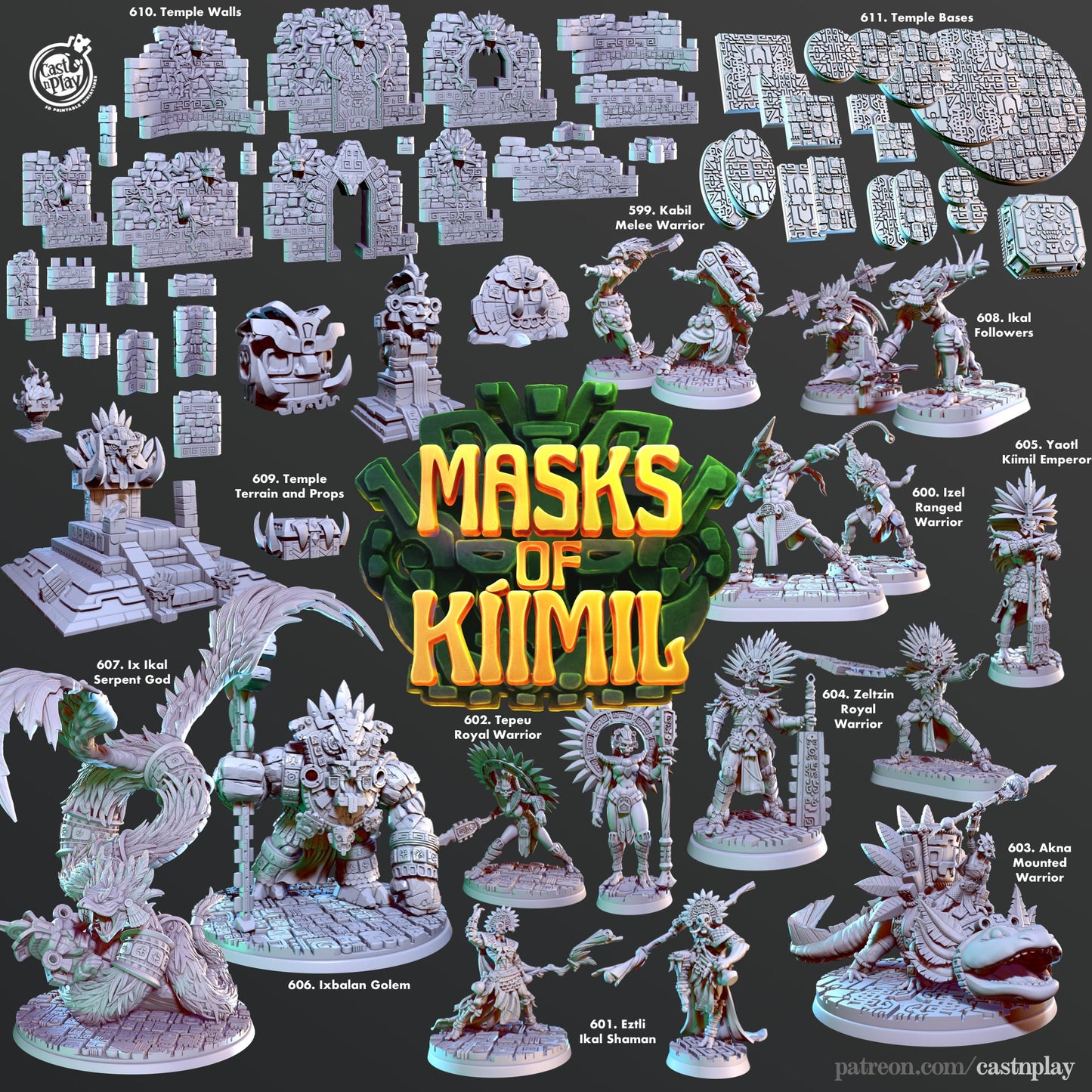 Ikal Followers, Large, CP11.608, Masks of Kimil, CastnPlay Miniatures , Role Playing Games , WoW, Dungeon and Dragons, RPG