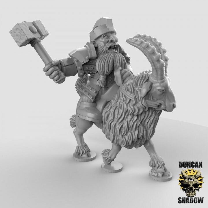 Dwarf Riders Miniature | Perfect For Tabletop Gaming - Tabletop RPG & D&D miniature. Perfect for wargaming & collectors.