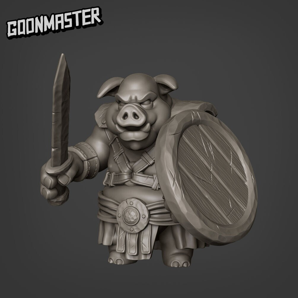 Pig-Folk Squad Miniature | For D&D, Pathfinder & More - Tabletop RPG & D&D miniature. Perfect for wargaming & collectors.
