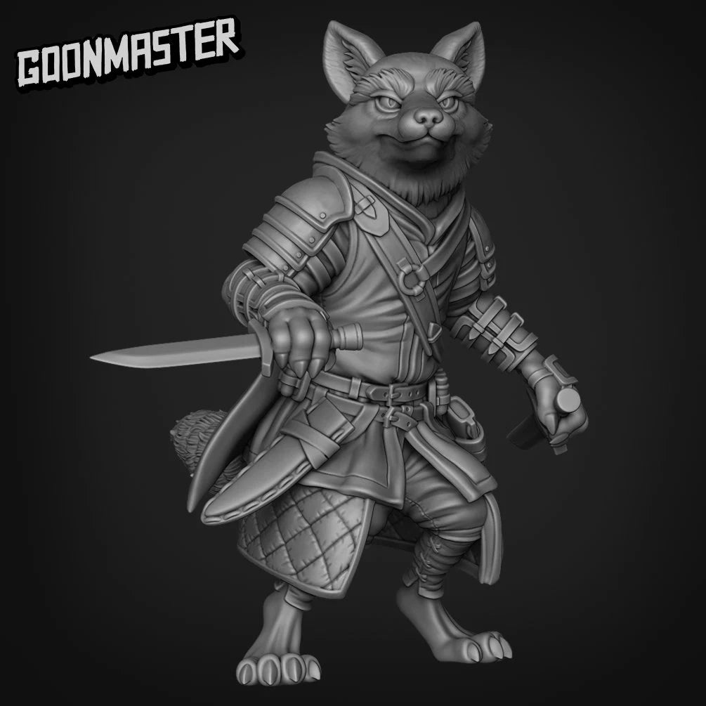 Fox-Folk Rogue Miniature | Premium Quality 3D Printed - Tabletop RPG & D&D miniature. Perfect for wargaming & collectors.