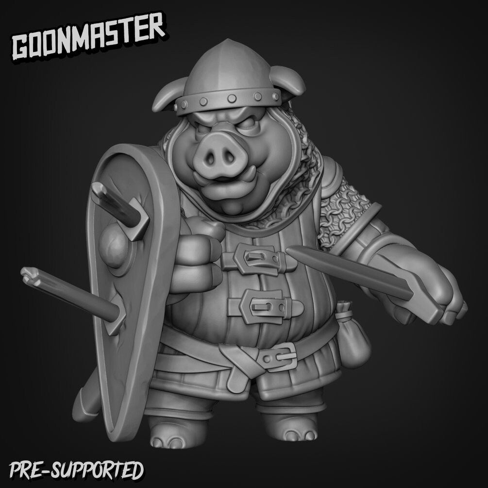 Pig-Folk Squad Miniature | Ideal For Wargaming & Rpgs - Tabletop RPG & D&D miniature. Perfect for wargaming & collectors.