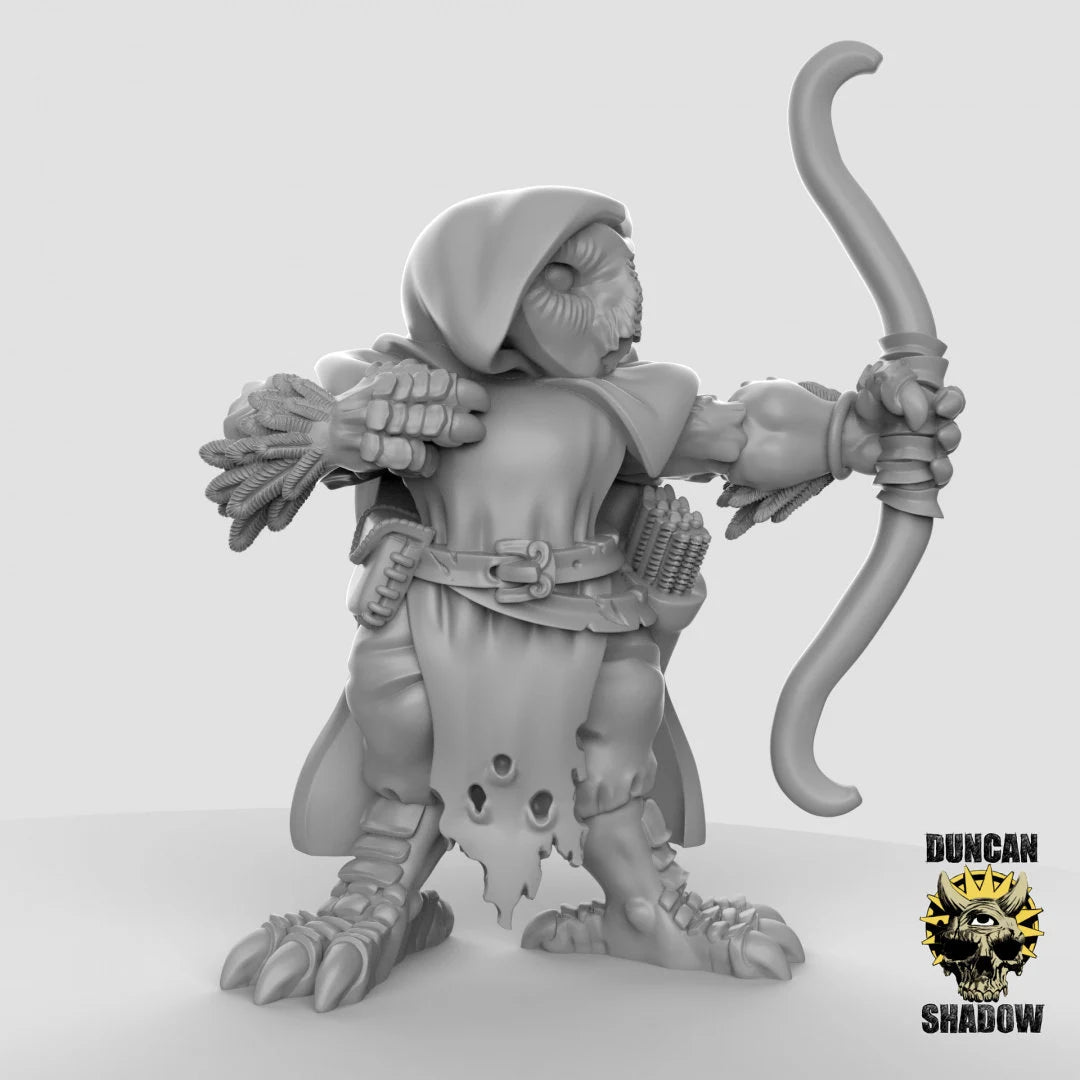 Owl-Folk Archer Miniature | Designed For Roleplaying Games - Tabletop RPG & D&D miniature. Perfect for wargaming & collectors