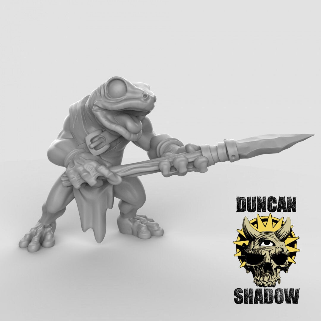 Frog Folk Miniature | Epic Addition To Any Game - Tabletop RPG & D&D miniature. Perfect for wargaming & collectors.