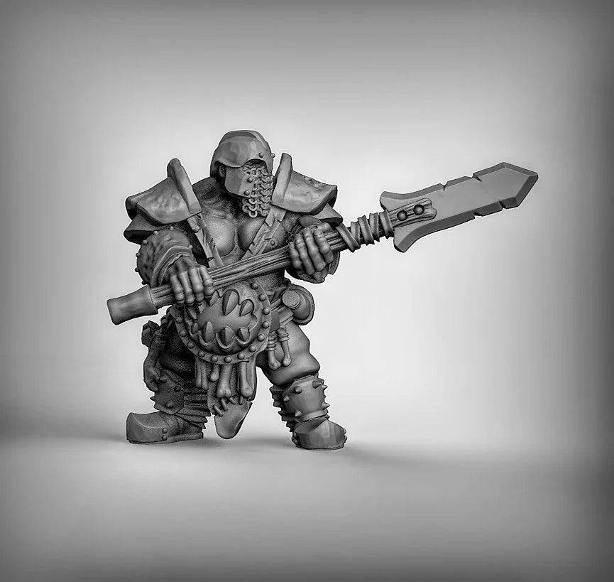 Orgres Fighter Miniature | For D&D, Pathfinder & More - Tabletop RPG & D&D miniature. Perfect for wargaming & collectors.