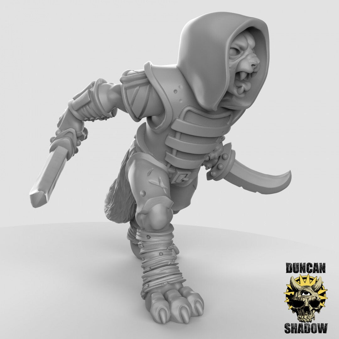 Catfolk Rogue Miniature | A Must-Have For Miniature Collectors - Tabletop RPG & D&D miniature. Perfect for wargaming & collec