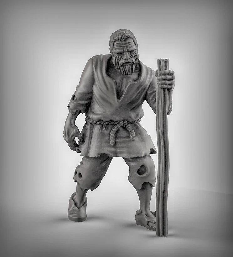 Begger Miniature | Premium Quality 3D Printed - Tabletop RPG & D&D miniature. Perfect for wargaming & collectors.