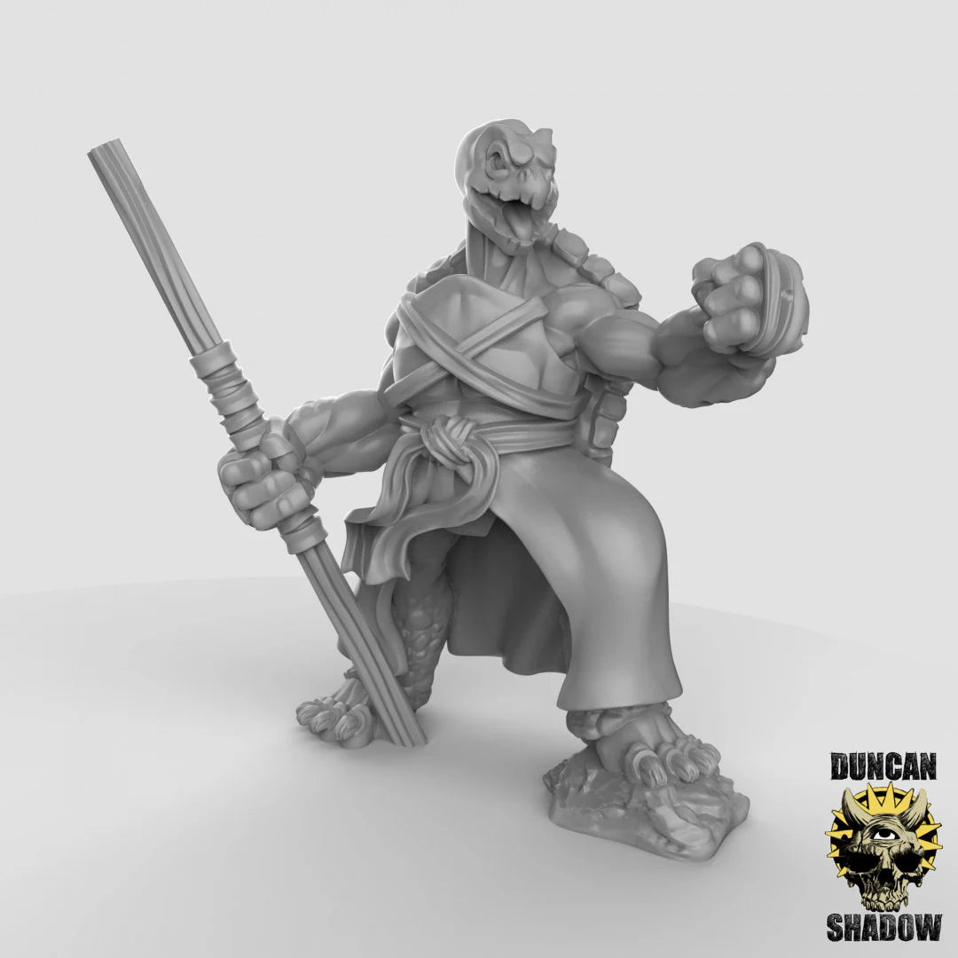 Turtle-Folk Monk Miniature | Enhance Your Tabletop Battles - Tabletop RPG & D&D miniature. Perfect for wargaming & collectors