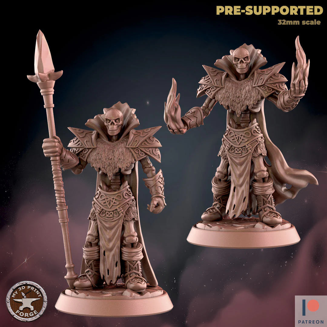 Undead-Warlock Miniature | Enhance Your Tabletop Battles - Tabletop RPG & D&D miniature. Perfect for wargaming & collectors.