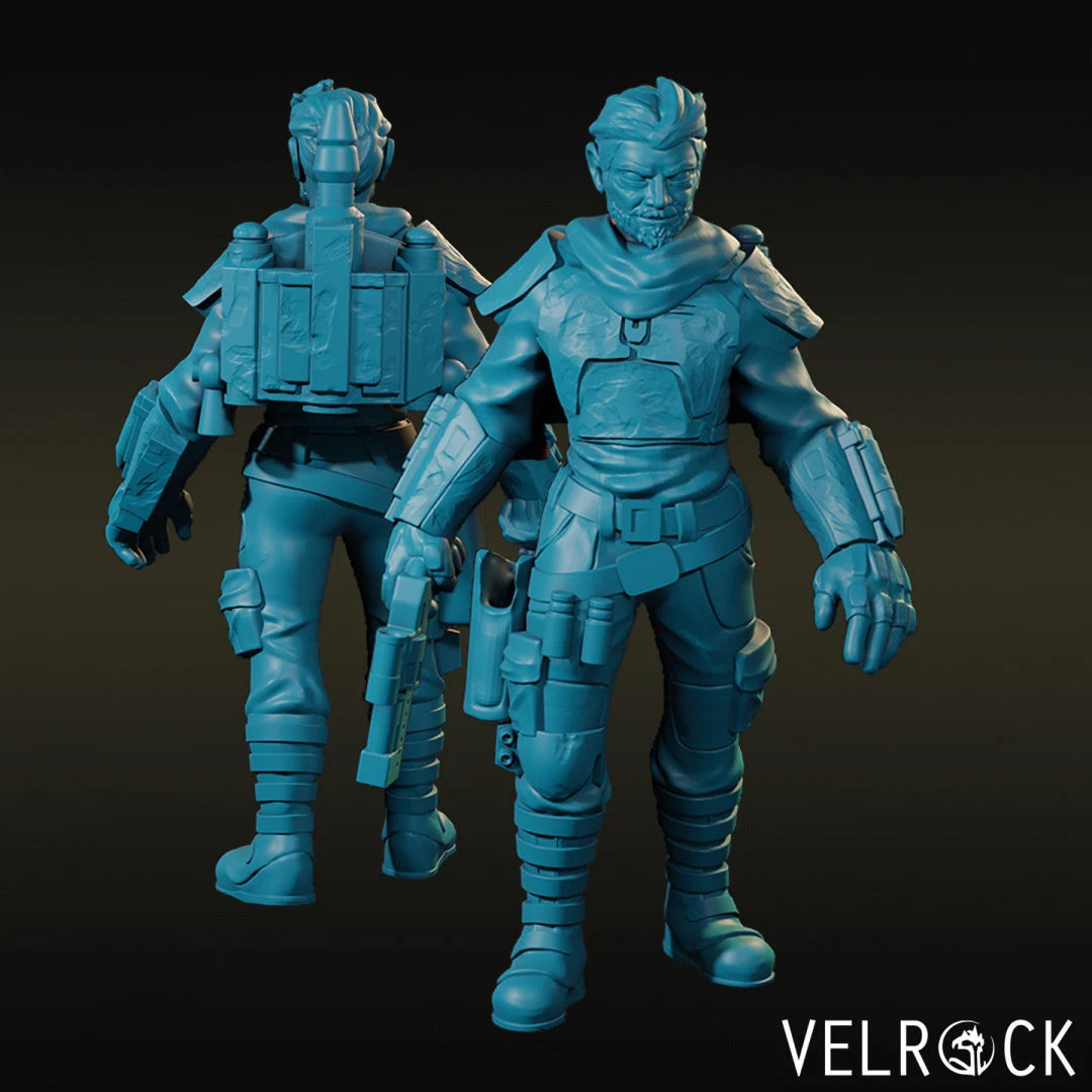 Armoured Bounty Hunter Miniature | For D&D, Pathfinder & More - Tabletop RPG & D&D miniature. Perfect for wargaming & collect