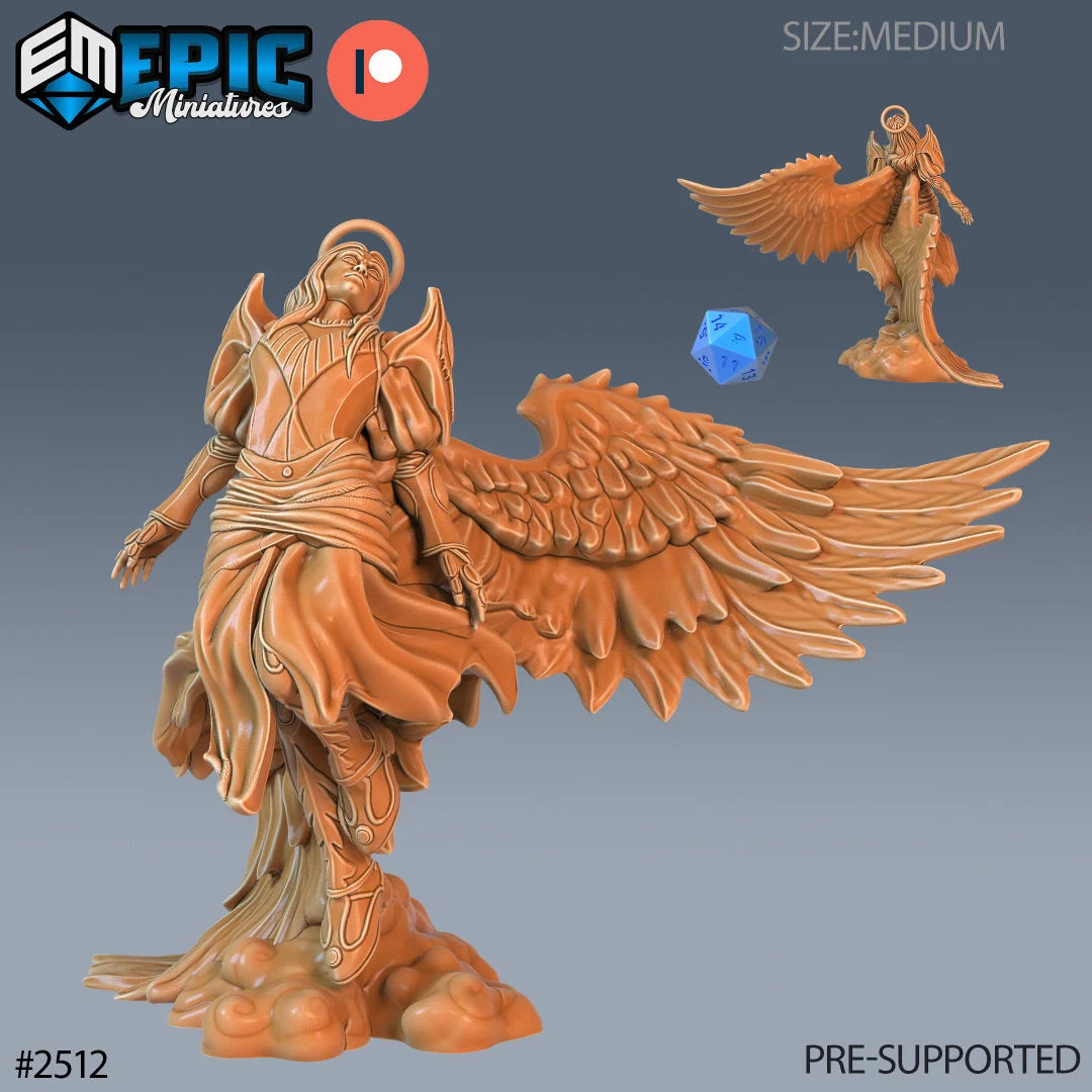 Male Angel 1 Miniature | Great For Fantasy Rpgs - Tabletop RPG & D&D miniature. Perfect for wargaming & collectors.